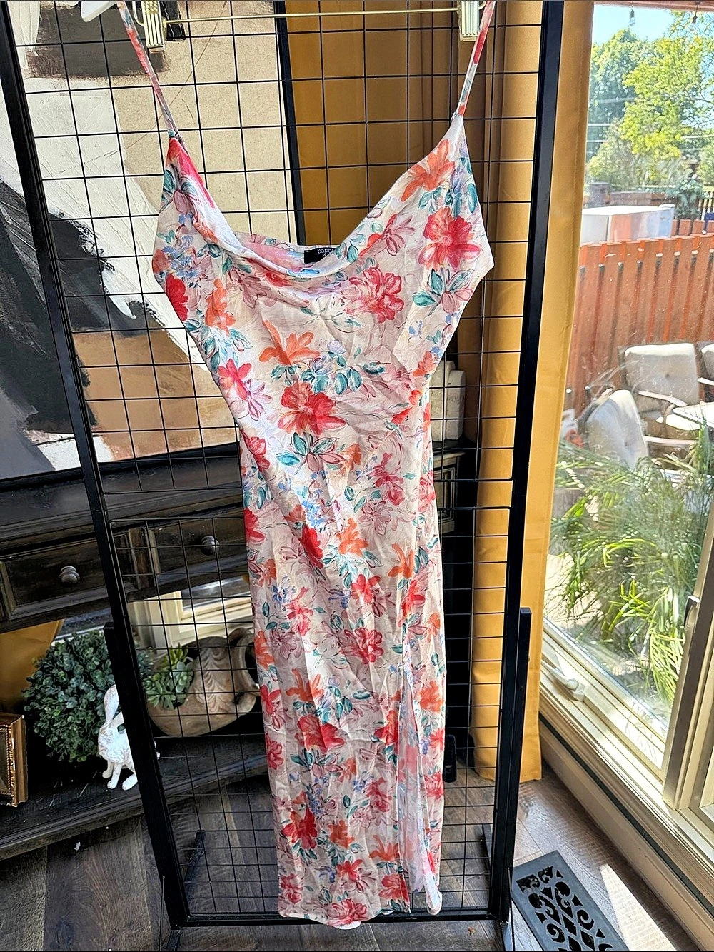 Paper Heart Floral Maxi Dress in Pink & Blue